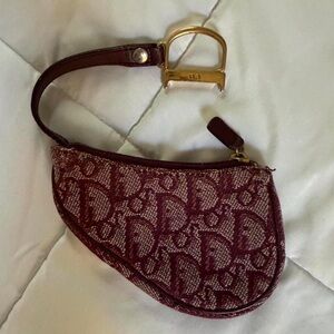Dior Burgundy Saddle Bag